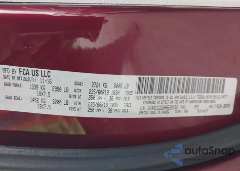 2017 Chrysler Pacifica Limited from USA, damaged, VIN 2C4RC1GG0HR620159